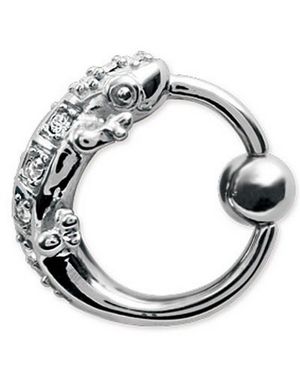 Reptile BCR Piercing med Klare Stener - 1.6 x 12 mm