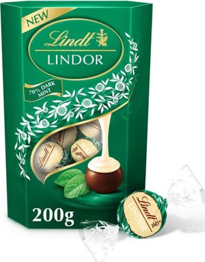 Lindt Lindor Dark Mint Chocolate - Mørke Sjokoladetrøfler med Mintfyll 200 gram