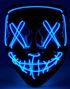El Wire Purge - Svart Maske med Blått LED-Lys - 3 Lys Innstillinger