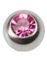 Blank Stålkule Med Rosa Sten