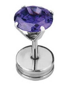 Ørepiercing med Diamantformet Sten - Lilla