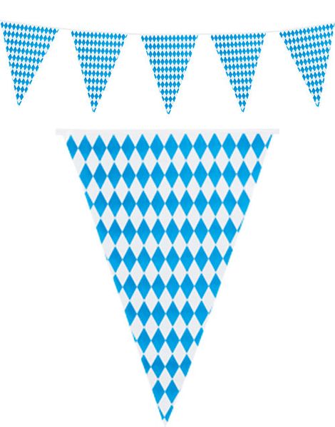 10 Meter Rutete Blå og Hvit Oktoberfest Banner- Beer Party