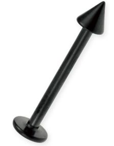 Svart PVD Basic Labret med Spike Kule