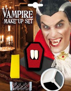 Vampyr - Komplett Sminkesett med Farger, Svamp og Tenner!