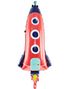 Rødt Romskip Folieballong 44x115 cm