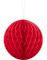 Rød Honeycomb Ball VELG STØRRELSE 10-40 cm