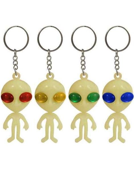 Alien Glow Nøkkelring i Assorterte Farger 7 cm