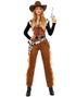 Brun Cowgirl Cowboy Dame Kostyme - Strl XXL