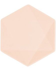 6 stk Vert Decor Aprikosfargede Heksagonale Papptallerkener 15,5 cm - Miljøvennlige