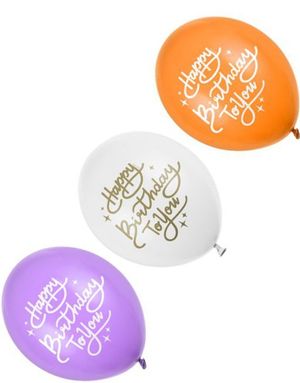 50 stk Happy Birthday To You Ballonger i Forskjellige Farger 30 cm