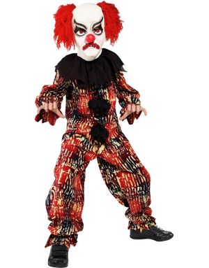 Skummelt Klovnekostyme med Maske til Barn
