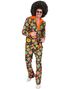 60-talls Mørk Blomstrete Hippie Kostymedress til Herre - XX-Large