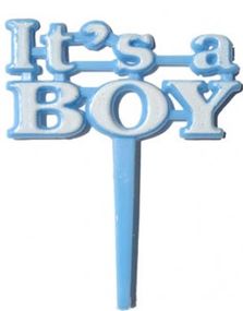 8 stk Its a Boy Kakedekorasjoner 6 cm