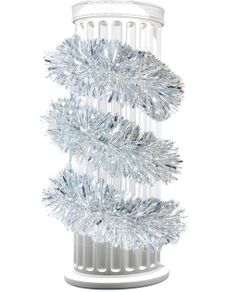 Ekstra Stor og Fyldig Sølvfarget Glitter-Girlander til Juletre og Rekkverk 180x10 cm