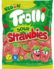 1801267200_1Trolli Sour Strawbies - Sure Jordbær 175 gram