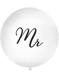 MR - Hvit Rund JUMBO Ballong 1 meter