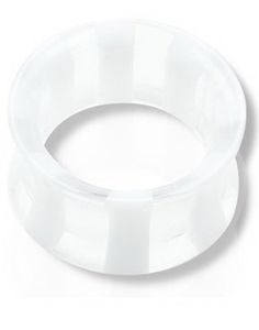 Stripet Hvit & Gjennomsiktig Piercing Tunnel