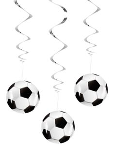 3 stk Hengende Dekorasjoner 85 cm - Fotballparty