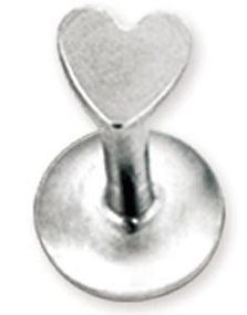 Labret med Hjerteformet Kule - 1.2 x 8 mm