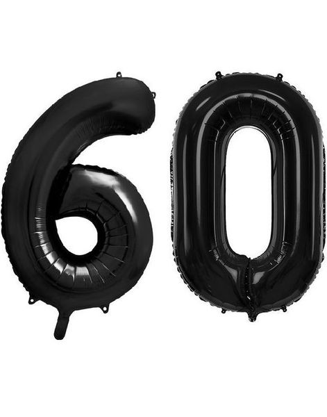 60 år ballonger - 35 cm svart