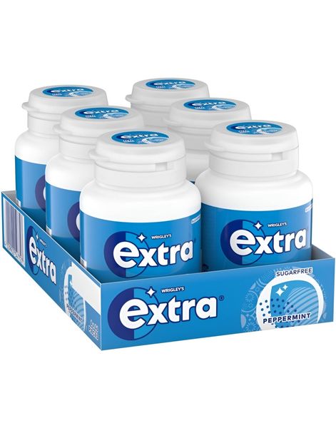 6 stk Stor Extra Peppermint Tyggegummiboks - Hel Eske 384 gram