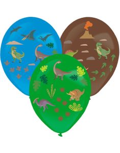 3 stk Ballonger med Dinosaur Klistremerker 35,5 cm
