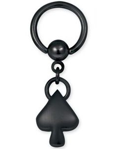 Black Haning Spade BCR Piercing - Strl 1.6 x 10 mm
