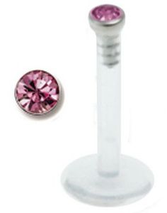 Single Diamond - Labrett med Rosa Sten