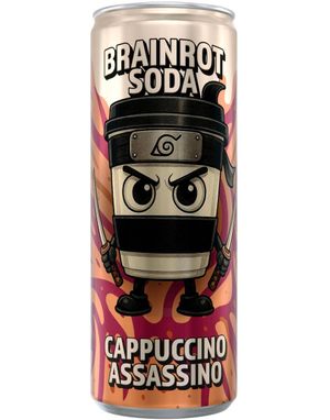 Brainrot Soda - Cappuccino Assassino - Sukkerfri Brus med Bringebær og Sukkerspinnsmak 250 ml
