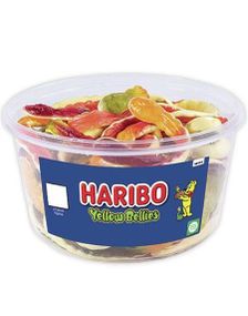 24 stk Haribo Yellow Bellies - Boks med Vingummi Slanger 768 gram