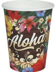6 stk Pappkopper 240 ml - Aloha