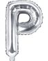 Sølvfarget Bokstavballonger A-Z - 35 cm