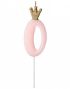 Tallet 0 - Rosa Kakelys med Gullkrone 9,5 cm