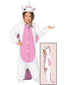 Kigurumi Rosa Unicorn Barnekostyme