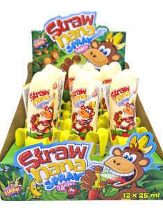 12 stk Sweet Flash Strawnana - Godterispray med Jordbær- og Banansmak - Hel Eske