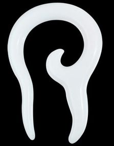 Hvit Dragon Hook Expander Ørepiercing i Akryl 3 mm
