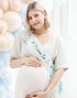 Lys Blå Mom to Be Ordensbånd med Gullskrift