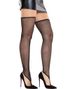 Netting Lårstrømper med Tåhempe – Svart