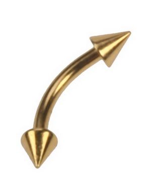 Banan Gull med Spikes - 1,2 x 8 mm Øyenbrynspiercing