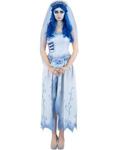 Corpse  Bride - Blåttt Brudekostyme