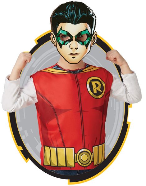 Lisensiert DC Comics Robin Kostyme til Barn - Strl 3-6 ÅR