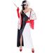 Cruella de Vil Inspirert Kostyme med Kappe