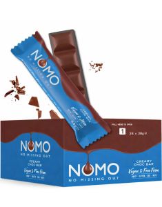 24 stk Nomo Creamy Choc - Vegansk Sjokoladebar - Hel Eske 912 gram