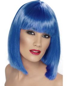 Glam Bob-Cut Parykk - Blå