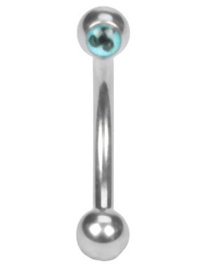 Kløver Turkis - 1.2 x 8 mm Øyenbrynspiercing