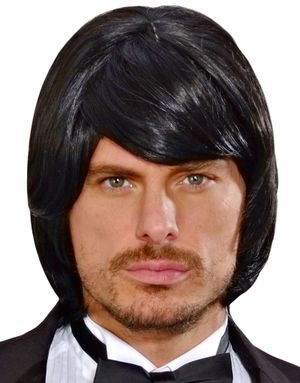 Svart Adam Deluxe Parykk - Kan Styles!