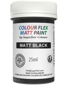 SugarFlair Spiselig Svart Matt Maling - 25ml