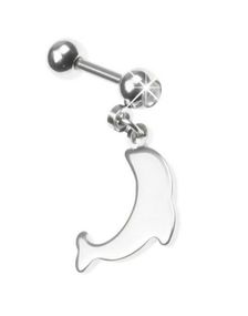 Tragus/Helix med Hengende Delfin & Klar Sten