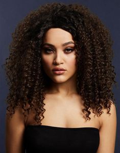 Lizzo Deluxe Wig - Kan Styles! - Mørk Brun Afro Parykk