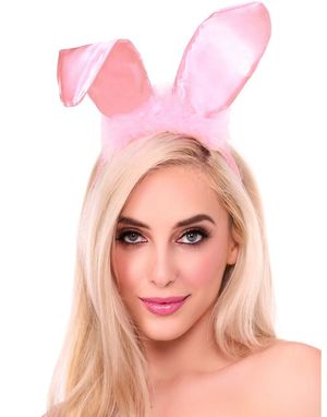 Rosa Bøyelige Satin Kaninører
